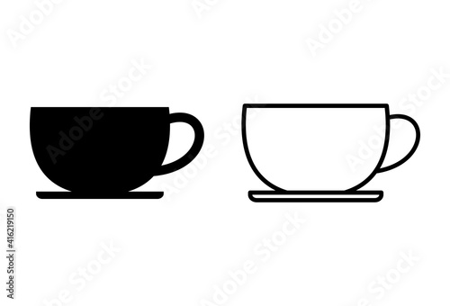 coffee cup icon set. cup a coffee icon vector.