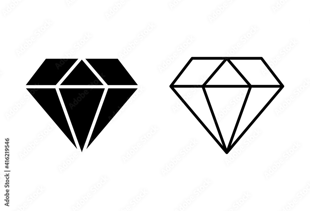 Diamond icon set. diamond gems vector icon. Diamond icon set. diamond gems vector icon.