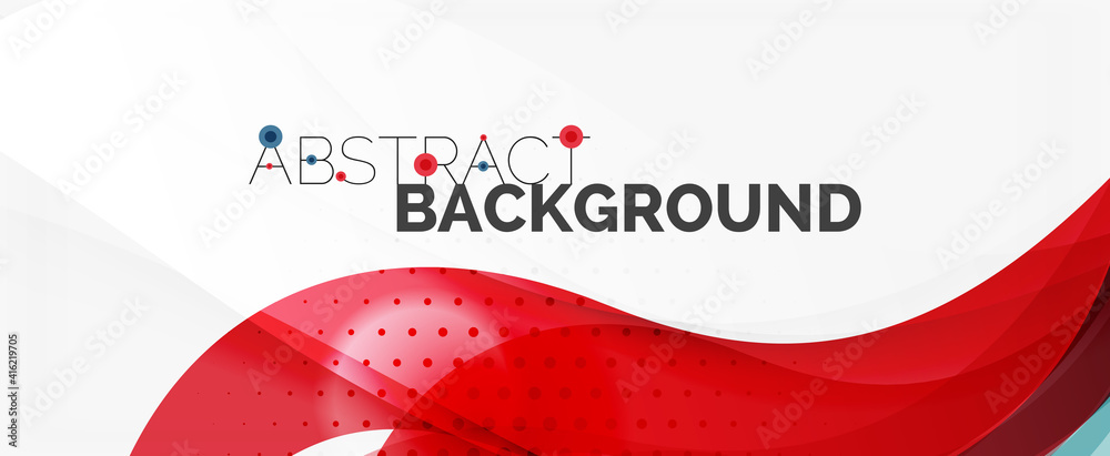 Fototapeta premium Waves and lines trendy design template for business or technology presentation, internet poster or web brochure cover, wallpaper