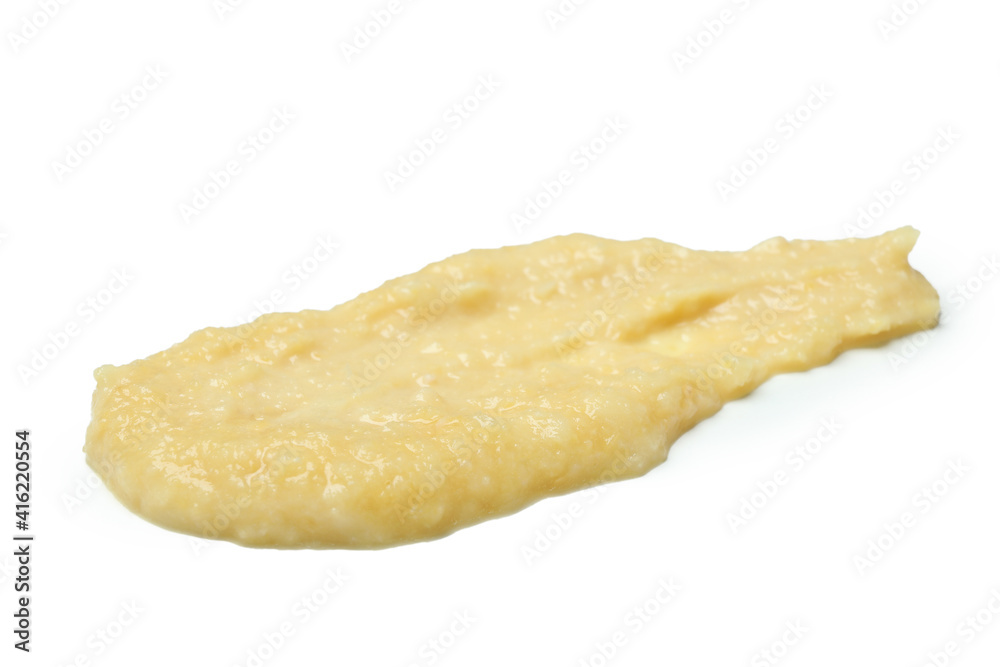 Fresh hummus spread isolated on white background Fresh hummus spread isolated on white background