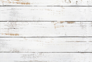 Old painted white wood boards background texture