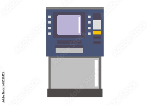 Ticket machine ATM. Simple flat illustration.