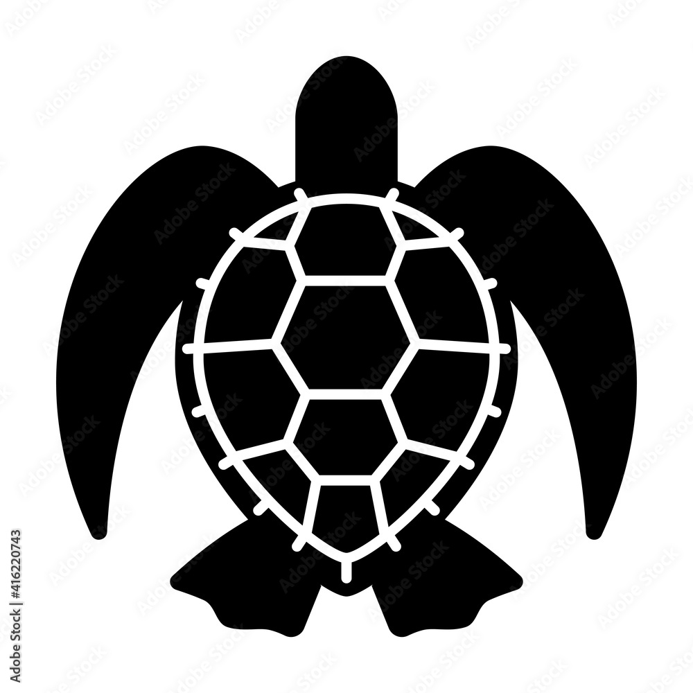 Obraz premium graphic black sea turtle on white background