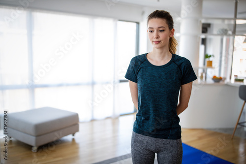Tired woman have no energy to exercise at home. Sport, people concept Free Download Tired woman have no energy to exercise at home. Sport, people concept - GFXLoad