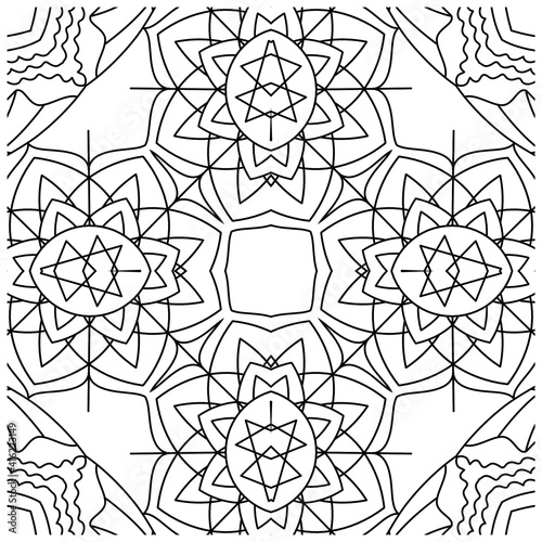 Simple Mandala Shape for Coloring. Vector Mandala. Circular. Flower. Oriental. Coloring Book Page. Outline.
