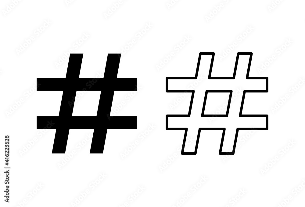 Obraz premium Hashtag icon set. hashtag symbol