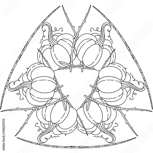 Simple Mandala Shape for Coloring. Vector Mandala. Circular. Flower. Oriental. Coloring Book Page. Outline.
