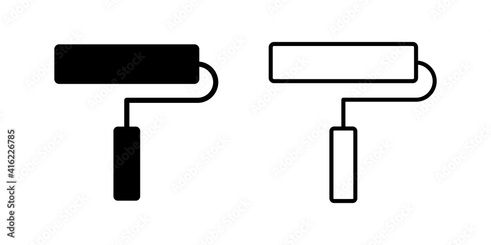 Paint icon set. paint brush icon vector. paint roller icon vector Paint icon set. paint brush icon vector. paint roller icon vector