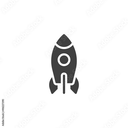 Startup rocket vector icon. filled flat sign for mobile concept and web design. Spaceship rocket glyph icon. Symbol, logo illustration. Vector graphics