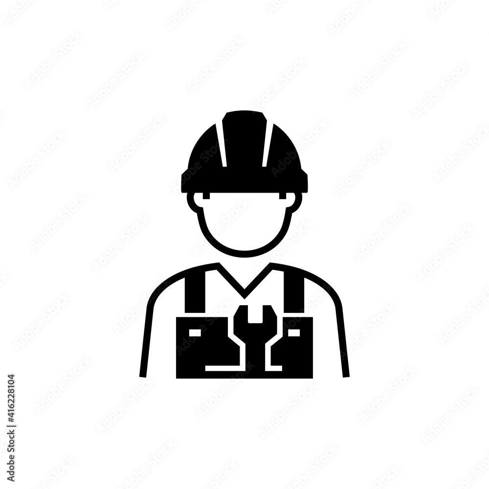 Engineer Worker Technician With Helmet Avatar Vector Icon