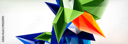 Vector 3d triangles and pyramids abstract background for business or technology presentations, internet posters or web brochure covers