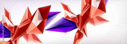 Vector 3d triangles and pyramids abstract background for business or technology presentations, internet posters or web brochure covers