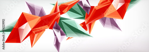 Vector 3d triangles and pyramids abstract background for business or technology presentations, internet posters or web brochure covers