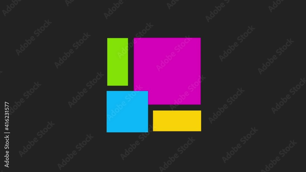 square shape colored- business concept animation square shape colored- business concept animation