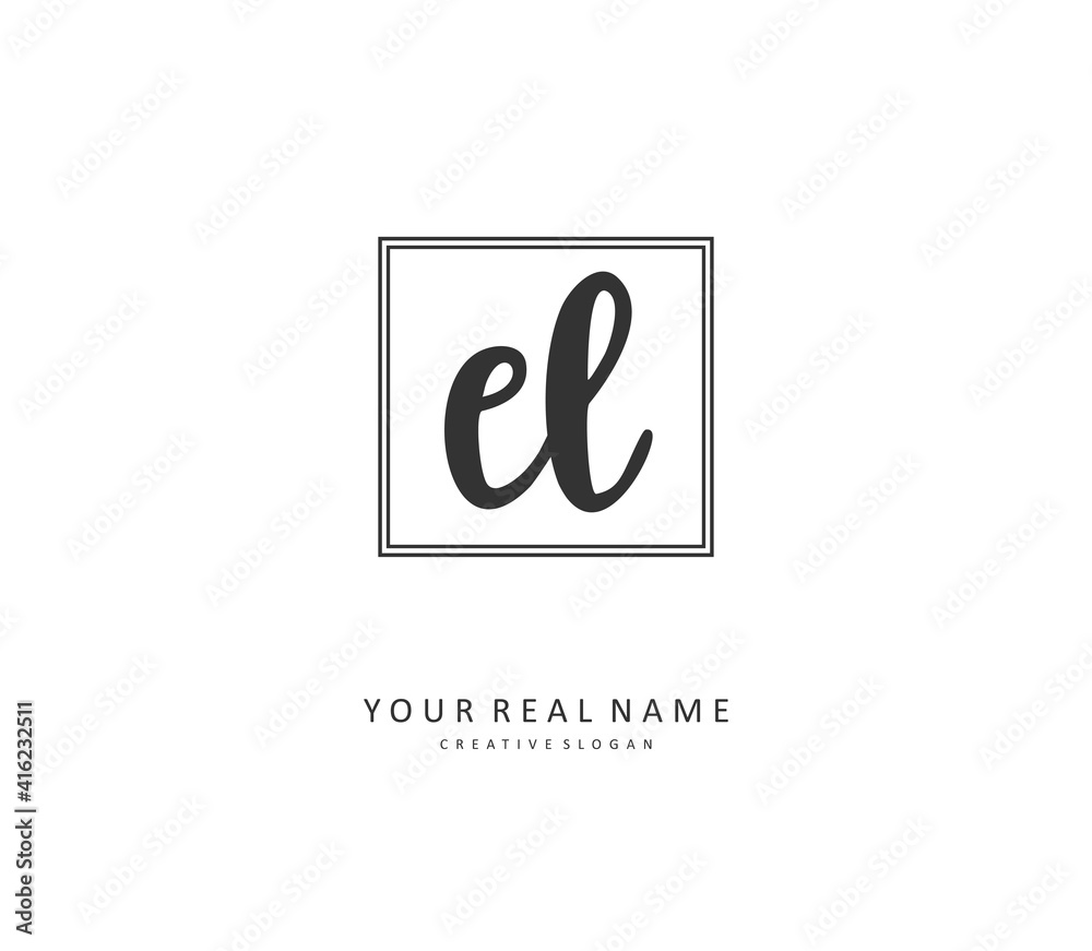 EL Initial letter handwriting and signature logo. A concept handwriting initial logo with template element. EL Initial letter handwriting and signature logo. A concept handwriting initial logo with template element.