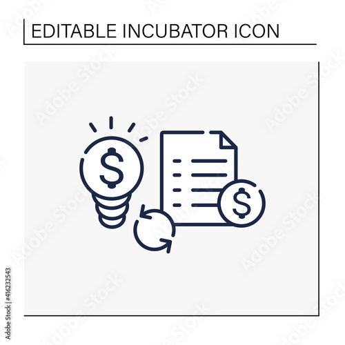 Great business plan line icon. Perfect idea for making money. Startup project foundation. Advantageous offer concept. Tax declaration. Isolated vector illustration.Editable stroke. Vector illustration