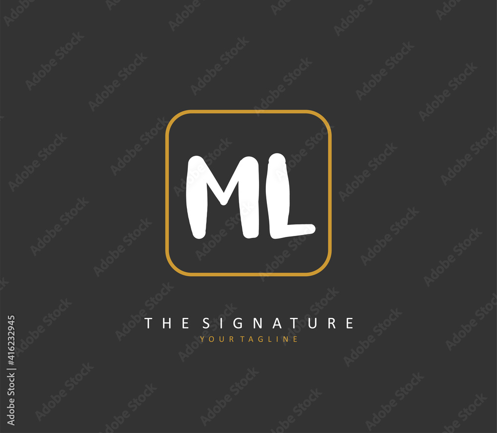 ML Initial letter handwriting and signature logo. A concept handwriting initial logo with template element. ML Initial letter handwriting and signature logo. A concept handwriting initial logo with template element.