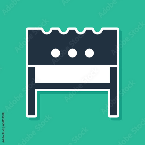 Set BBQ brazier icon isolated on black and white background. Vector.