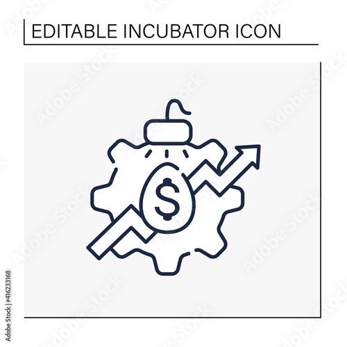 Incubator services line icon. Favorable environment for new businesses. Pointers grow up. Business concept. Isolated vector illustration.Editable stroke. Vector illustration