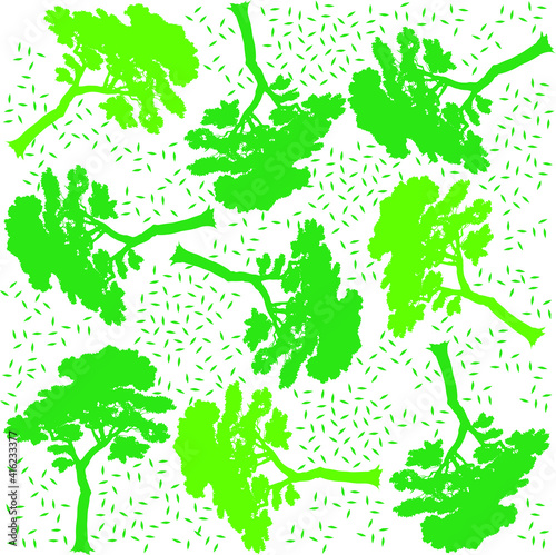 Trees seamless pattern. Spring pattern textile