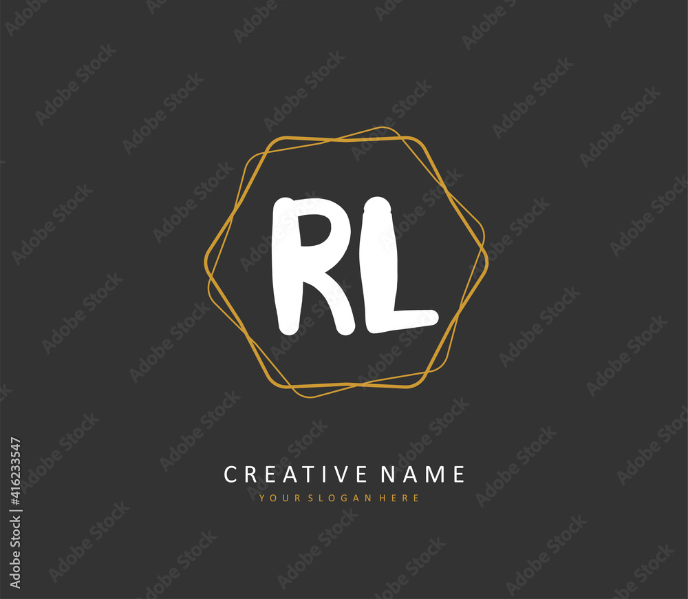 RL Initial letter handwriting and signature logo. A concept handwriting initial logo with template element. RL Initial letter handwriting and signature logo. A concept handwriting initial logo with template element.