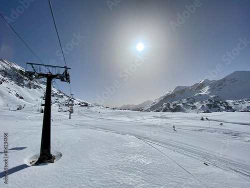 ski lift in the mountains