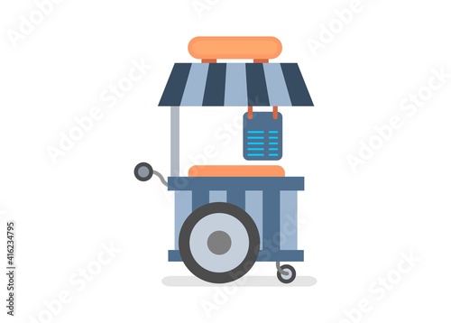 Simple flat illustration of a food cart