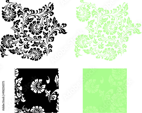 平安有職文様_宝相華（ほうそうげ）02_タイル