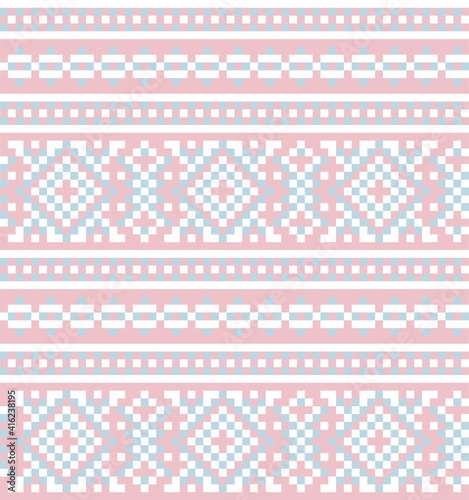 Pastel Christmas Fair Isle Seamless Pattern Background