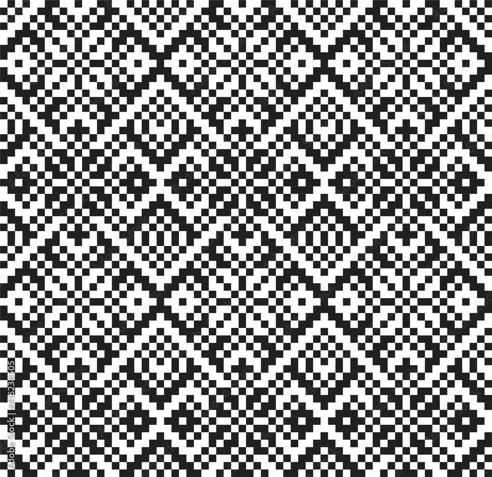 Black and White Christmas Fair Isle Seamless Pattern Background Black and White Christmas Fair Isle Seamless Pattern Background