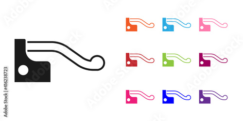 Black Bicycle brake icon isolated on white background. Set icons colorful. Vector.