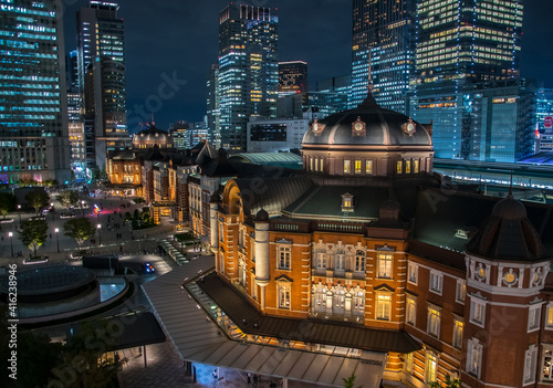Night view of Tokyo Station from JP Tower, one of the best places to view Tokyo city © mastapiece