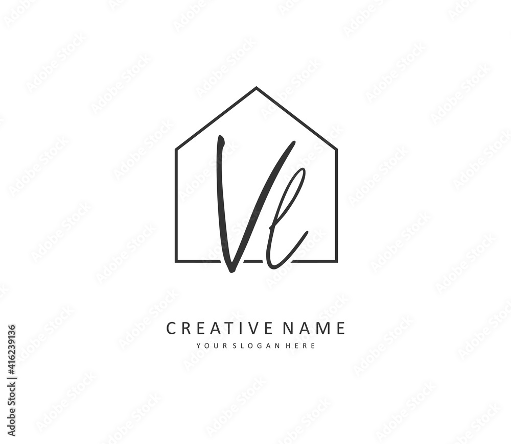 VL Initial letter handwriting and signature logo. A concept handwriting initial logo with template element. VL Initial letter handwriting and signature logo. A concept handwriting initial logo with template element.