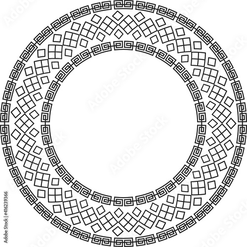 Chinese round frame and outline elements. Oriental decorations.
