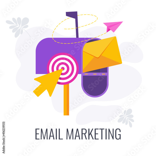 Email Marketing Infographics Icon. Envelope is in mailbox.
