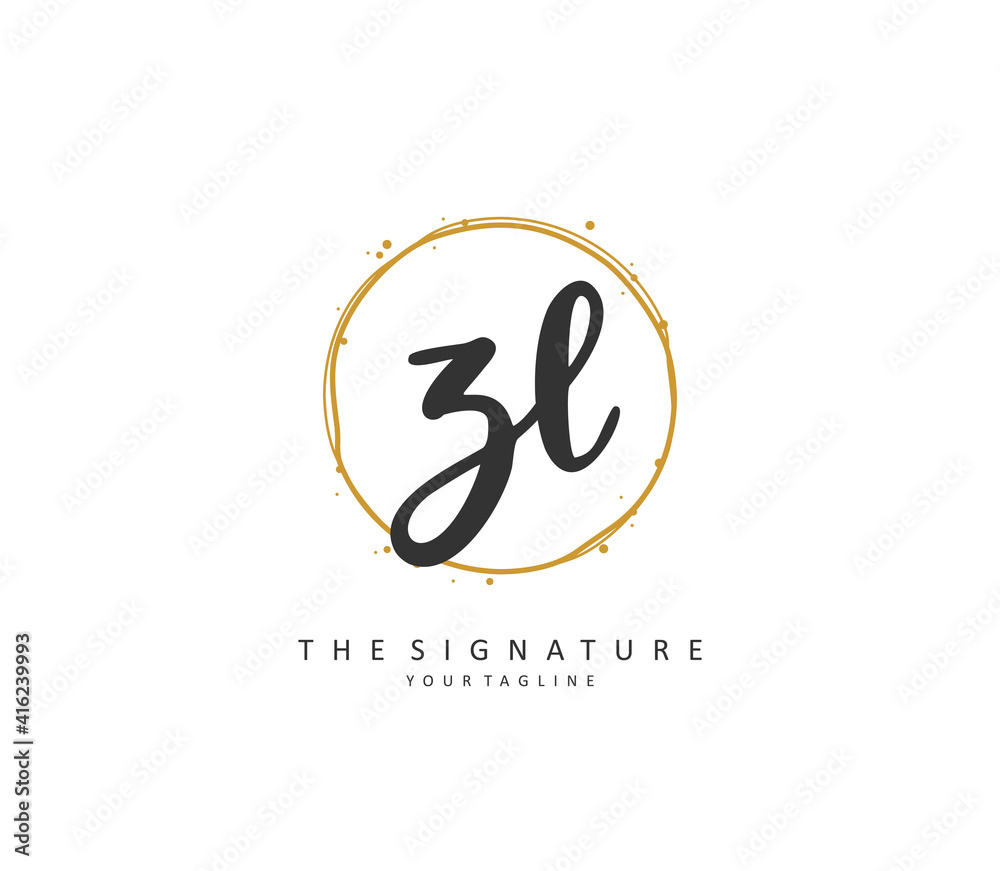 ZL Initial letter handwriting and signature logo. A concept handwriting initial logo with template element. ZL Initial letter handwriting and signature logo. A concept handwriting initial logo with template element.