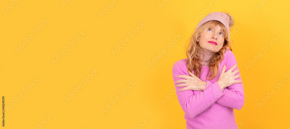 adult woman with hat isolated on background adult woman with hat isolated on background