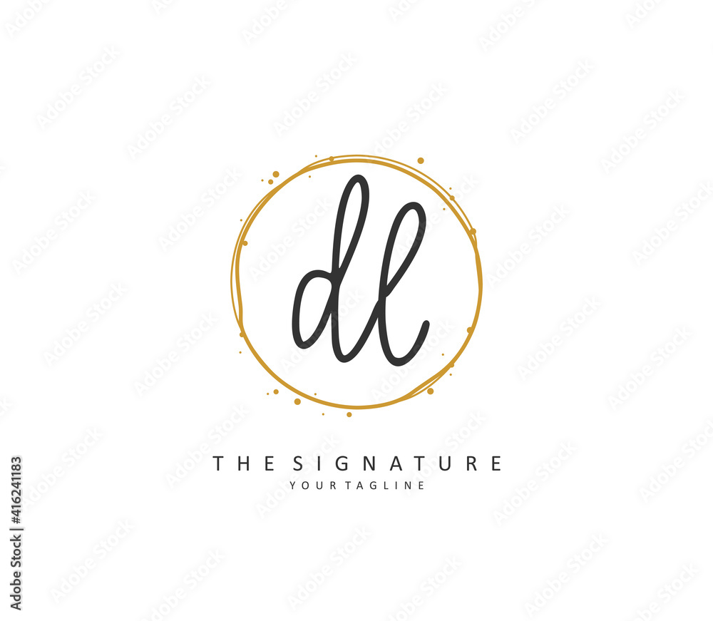 DL Initial letter handwriting and signature logo. A concept handwriting initial logo with template element. DL Initial letter handwriting and signature logo. A concept handwriting initial logo with template element.