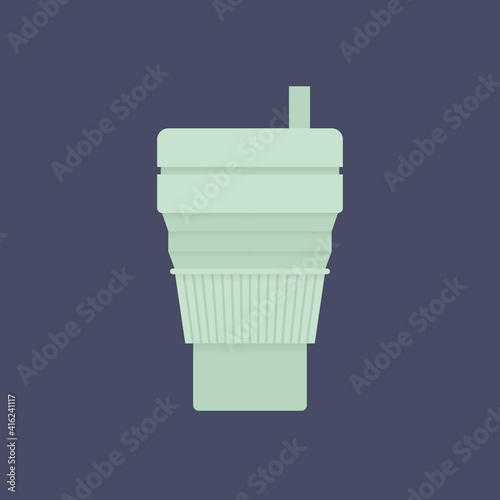 Vector folding coffee Cup Silicone collapsible cup