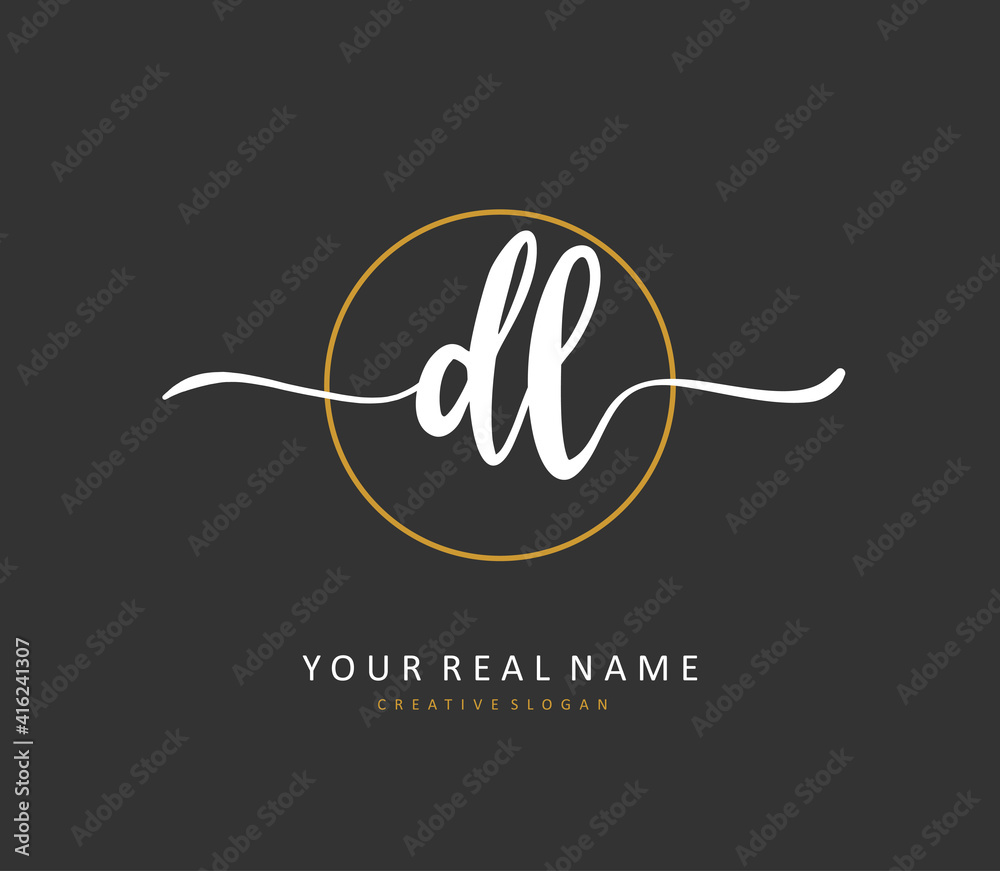 DL Initial letter handwriting and signature logo. A concept handwriting initial logo with template element. DL Initial letter handwriting and signature logo. A concept handwriting initial logo with template element.