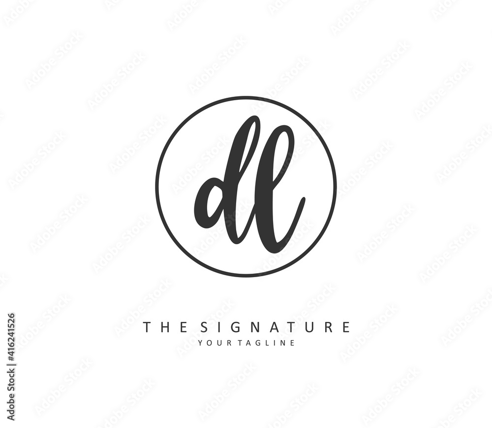DL Initial letter handwriting and signature logo. A concept handwriting initial logo with template element. DL Initial letter handwriting and signature logo. A concept handwriting initial logo with template element.