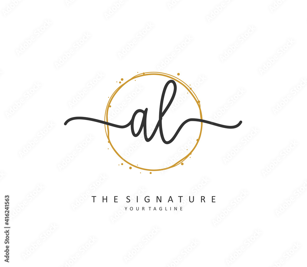 AL Initial letter handwriting and signature logo. A concept handwriting initial logo with template element. AL Initial letter handwriting and signature logo. A concept handwriting initial logo with template element.