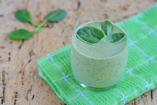 Healthy vegan spinach green smoothie