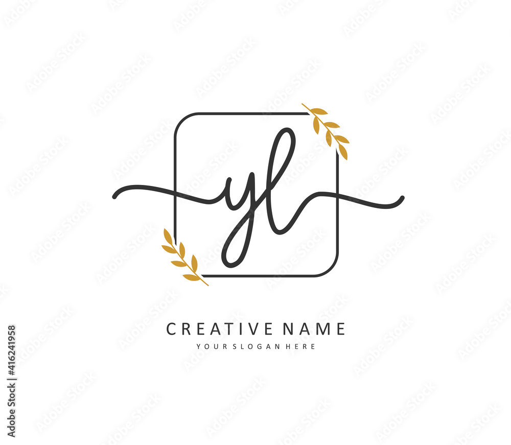 YL Initial letter handwriting and signature logo. A concept handwriting initial logo with template element. YL Initial letter handwriting and signature logo. A concept handwriting initial logo with template element.