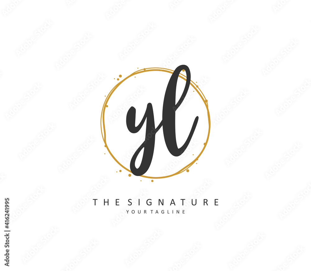 YL Initial letter handwriting and signature logo. A concept handwriting initial logo with template element. YL Initial letter handwriting and signature logo. A concept handwriting initial logo with template element.
