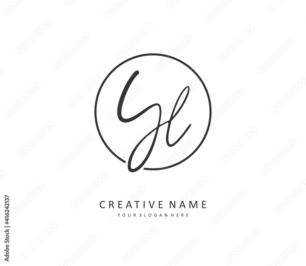 YL Initial letter handwriting and signature logo. A concept handwriting initial logo with template element. YL Initial letter handwriting and signature logo. A concept handwriting initial logo with template element.