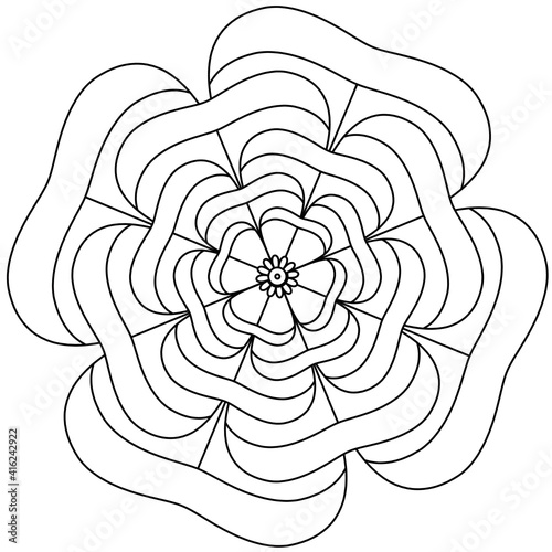 Beautiful Mandala Shape for Coloring. Vector Mandala. Oriental. Book Page. Lines
