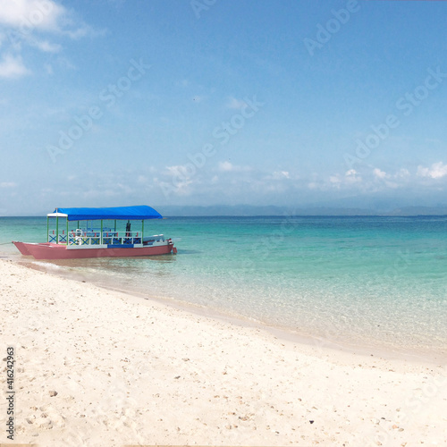 A stunning view  a perfect white sand and crystal clear water at Tanjung Karang beach South Sulawesi Indonesia