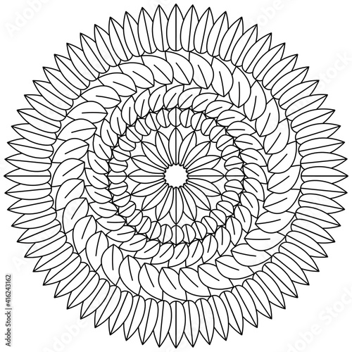 Beautiful Mandala Shape for Coloring. Vector Mandala. Oriental. Book Page. Lines
