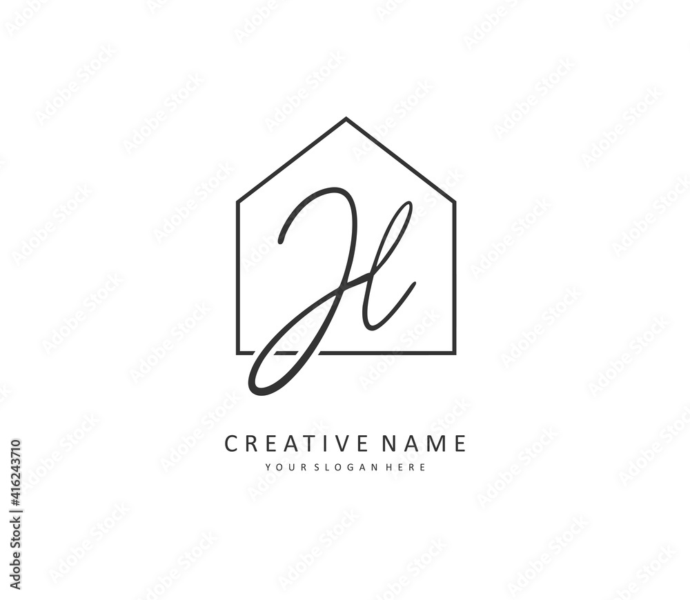 JL Initial letter handwriting and signature logo. A concept handwriting initial logo with template element. JL Initial letter handwriting and signature logo. A concept handwriting initial logo with template element.
